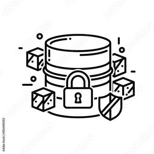 Data Security & Blockchain Protection Icon