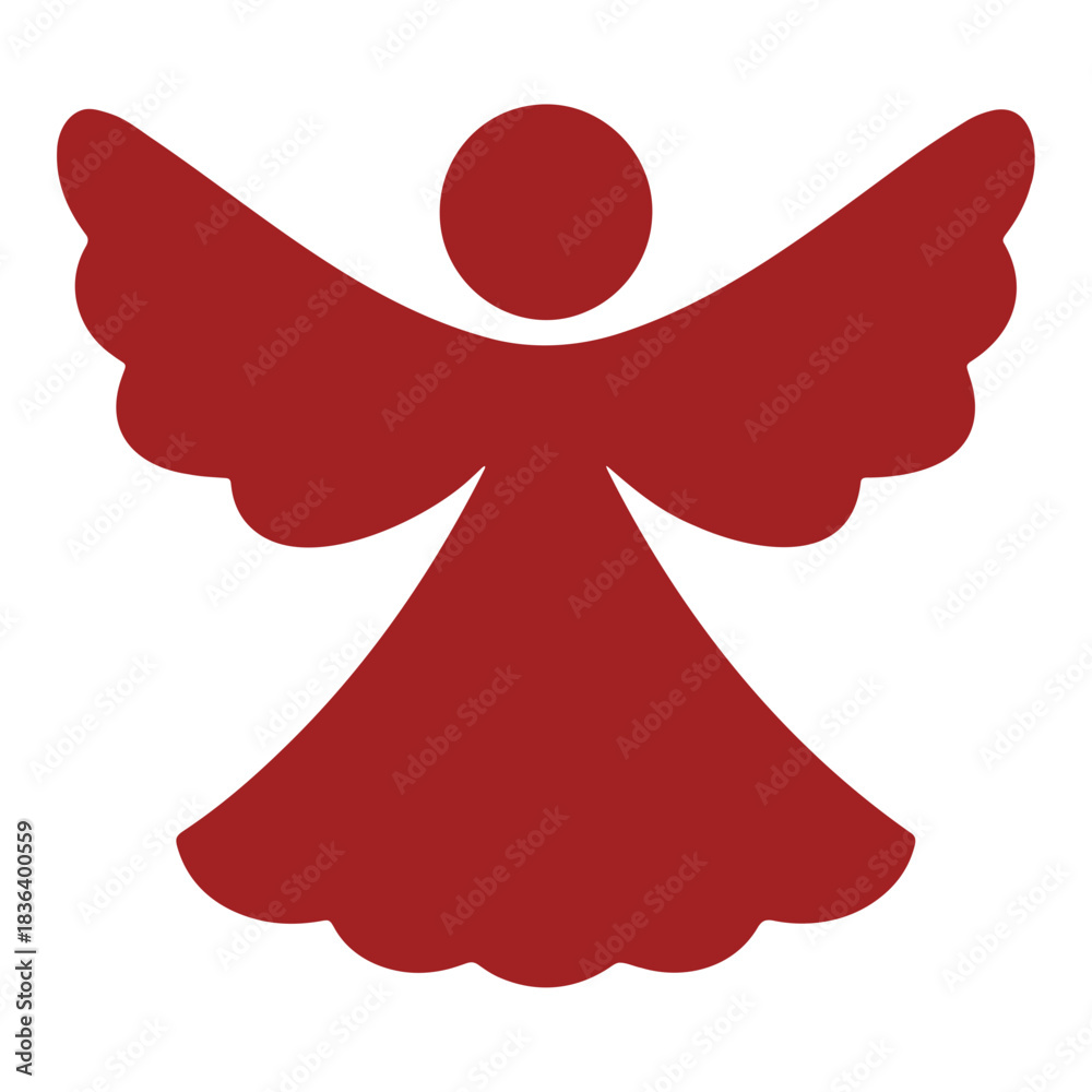 custom made wallpaper toronto digitalIllustration of a red angel with large wings and a circular head on a white background image view