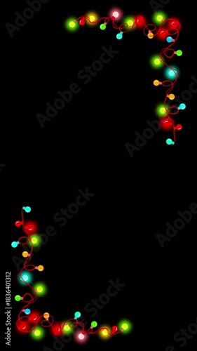 Christmas Light Bulb | Christmas Lights Frame. Seamless Loop