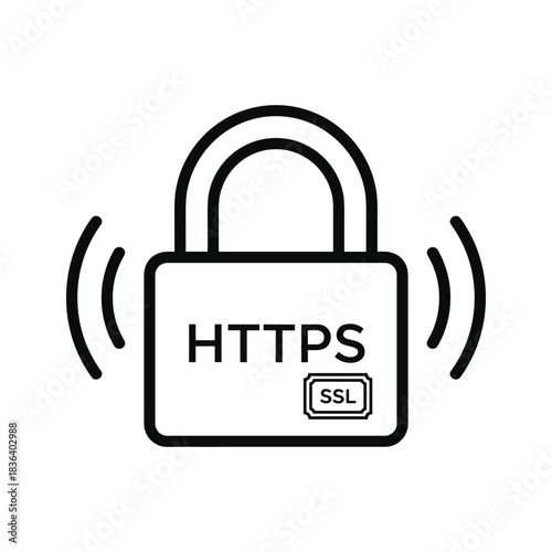 HTTPS and SSL Secure Connection Padlock Icon
