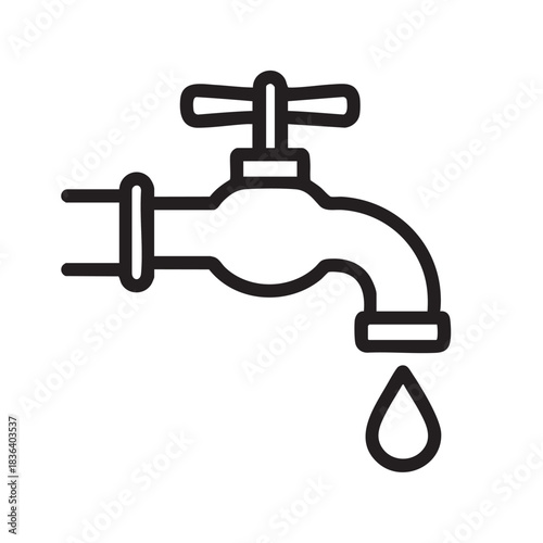 Faucet dripping water drop from tap for washing hands and conserving resource