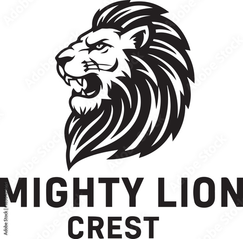 Mighty Lion Crest Mascot Logo – Fierce Animal Emblem for Sports, Branding, or Merchandise