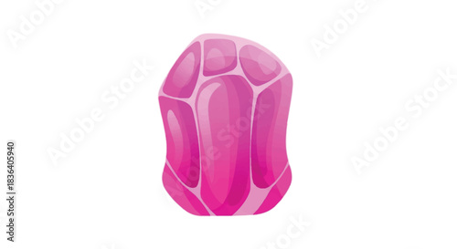 Pink Crystal Gemstone with Faceted Surface and Translucent Appearance.