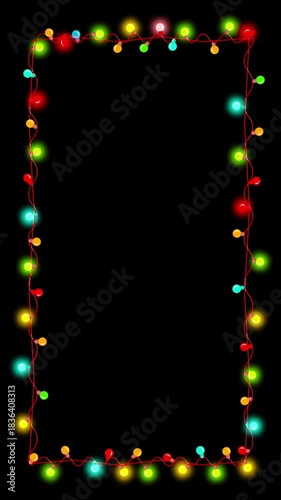 Christmas Light Bulb | Christmas Lights Frame. Seamless Loop
