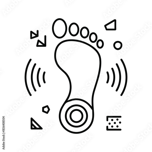 Biometric Footprint Sensor Technology Outline Icon