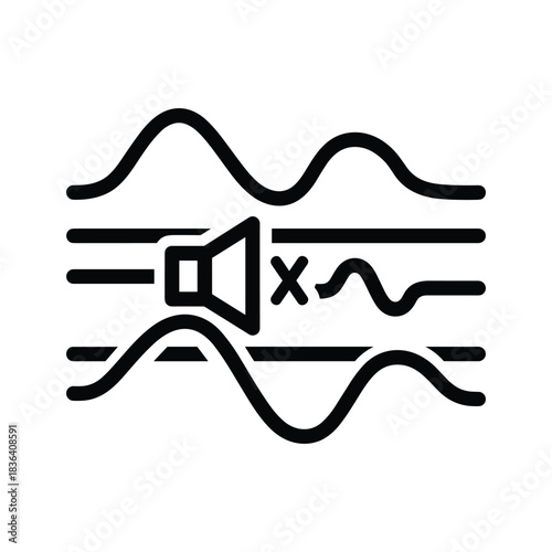 Canvas Print Mute audio icon