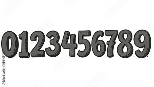 Charming cartoon numbers, perfect for adding a playful touch to designs, educational materials, and vibrant creative projects, bringing a fun and bold style