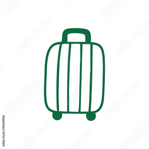 Simple Green Suitcase Icon