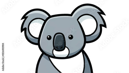 Cute cartoon koala bear head illustration vector.