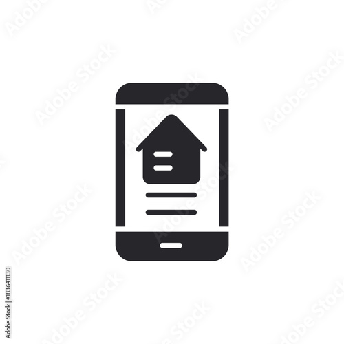 real estate app icons outline and Flat Style,transparent background