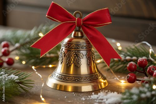 Wallpaper Mural christmas bells with red ribbon Torontodigital.ca