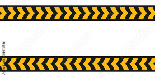 Background stripes line police and traffic. Warning lane yellow and black color arrow pattern