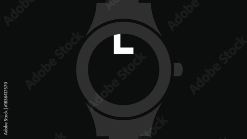 Minimalist dark wristwatch with a white l shape on the dial