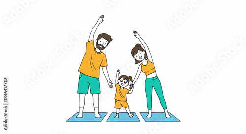 Family Exercising Together in a Fun Morning Routine