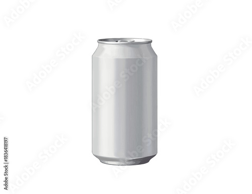 Blank Silver Aluminum Can Mockup 3D Render