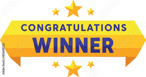 Winner Ribbon Banner Celebrate Success with this Gold Award Design
