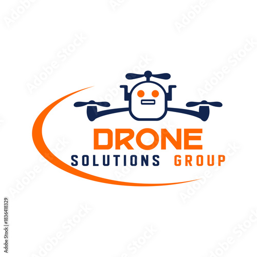 Simple and elegant drone flat icon on white background