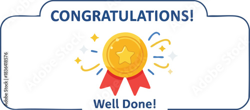 Well Done! Congratulations Award Badge - Celebrate Success and Achievement