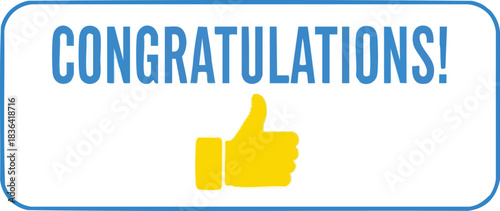 Congratulations and Thumbs Up Graphic for Success and Celebration
