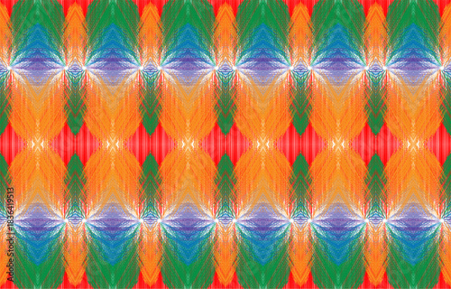 ikat pattern figure tribal  geometric ethnic oriental pattern traditional on background.Aztec style,embroidery,abstract,vector illustration.design for texture,fabric,clothing,wrapping,carpet.