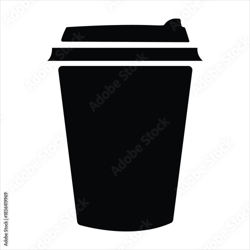 coffee cup icon silhouette vector designs. coffee cup icon Logos. Flat Vector Icon Design Template. Togo Cup icon in flat black solid vector.