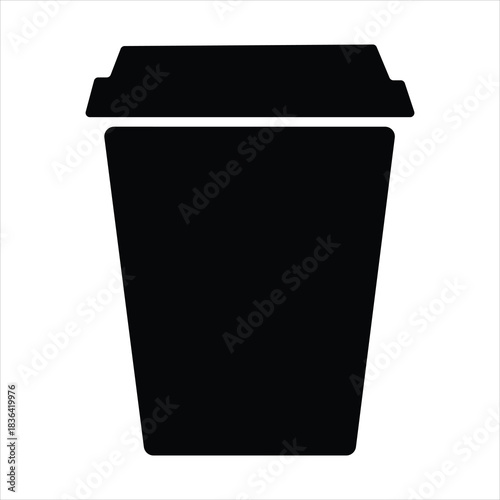 coffee cup icon silhouette vector designs. coffee cup icon Logos. Flat Vector Icon Design Template. Togo Cup icon in flat black solid vector.