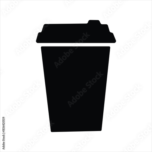 coffee cup icon silhouette vector designs. coffee cup icon Logos. Flat Vector Icon Design Template. Togo Cup icon in flat black solid vector.