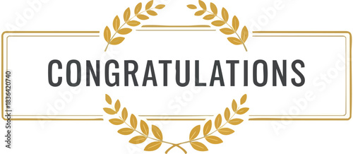 Congratulations Laurel Wreath Graphic for Celebrations and Achievements