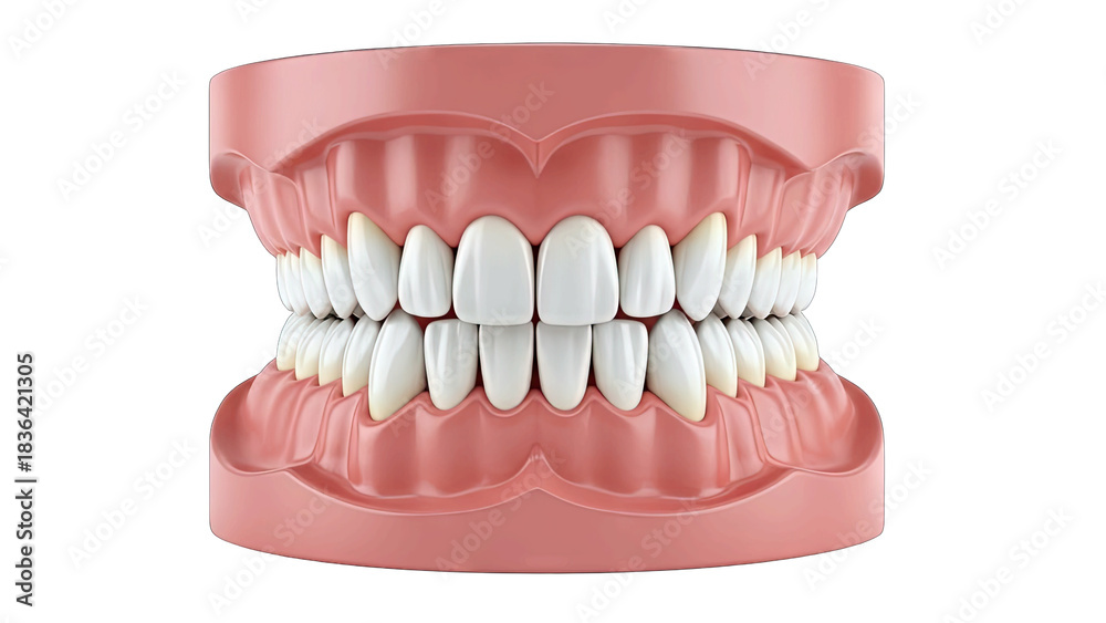 Obraz premium Dental Teeth Model Displayed on White Background