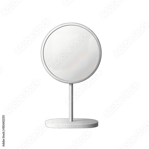 Modern Round Lighted Vanity Mirror Stand