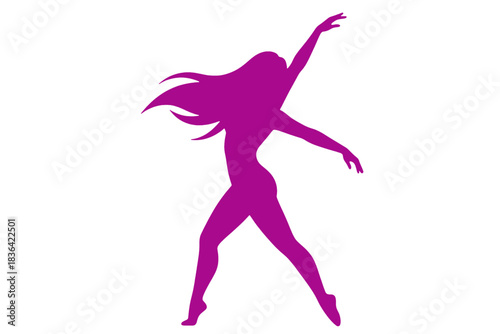 Purple Dancing Silhouette Illustration