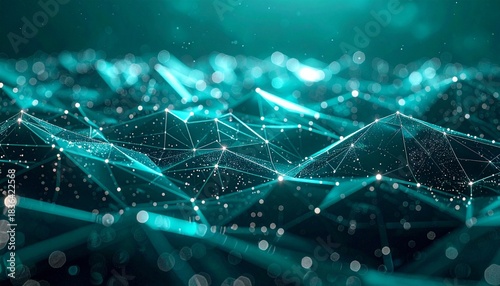 Digital AI ecosystem backdrop, interconnected polygon network, holographic reflections, deep teal & silver palette, sleek 2026 corporate branding.”