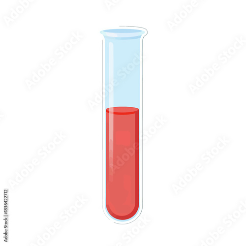 Red Liquid in Transparent Glass Test Tube Illustration