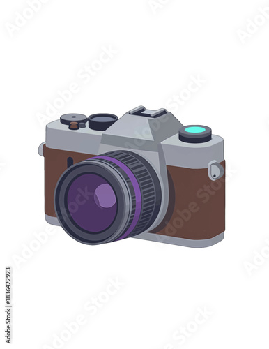 Retro Camera Illustration in Vector Style