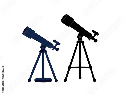 Telescope Vector Illustrations with Tripods