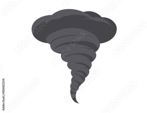Tornado Illustration in Monochrome Style