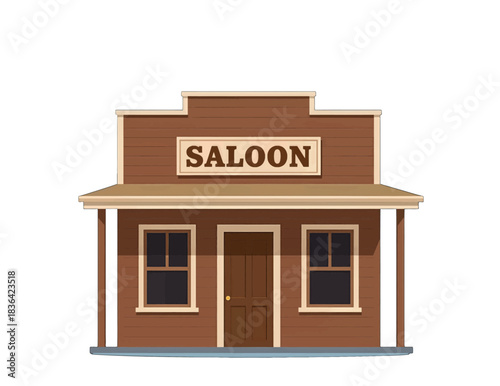 Western Saloon Bar Vector Illustration