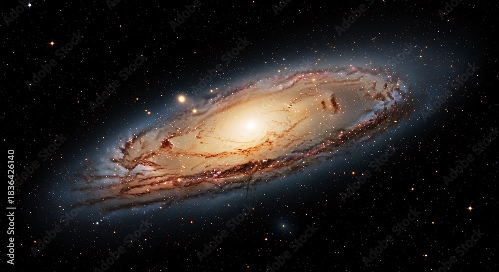 Fototapeta premium Magnificent Andromeda Galaxy with countless stars shining in the dark space