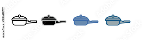
cookware icon set multiple style collection with cooking pot design