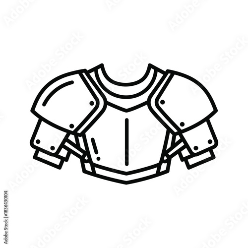 Medieval Knight Armor Chest Plate Line Icon