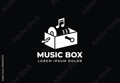 Music box instrument Logo design for your company branding