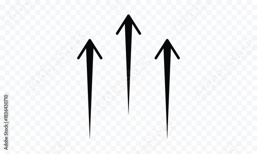 Three hand drawn arrows pointing down. illustrations for web or polygraphy design .Vector illustration. EPS 10 .