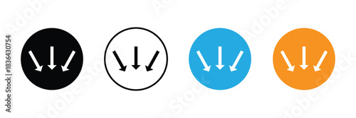 Three hand drawn arrows pointing down. illustrations for web or polygraphy design .Vector illustration. EPS 10 .