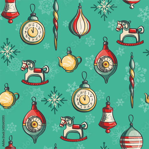 Vintage Christmas Ornaments Pattern
