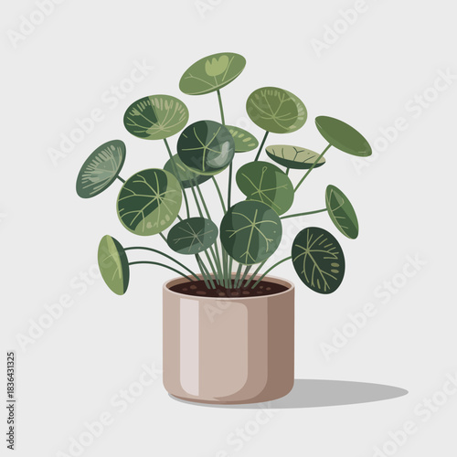 A vibrant illustration of a lush indoor plant in a stylish pot, symbolizing the beauty of nature indoors and promoting a green lifestyle to enhance home decor.