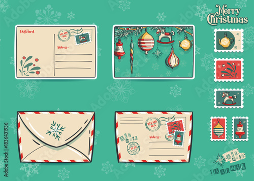 Vintage Christmas Postcards and Envelopes