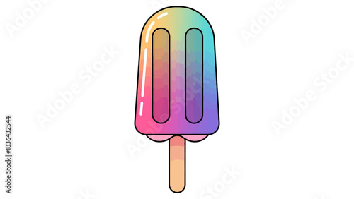 Vibrant Rainbow Popsicle Treat Summer Sweetness and Refreshment