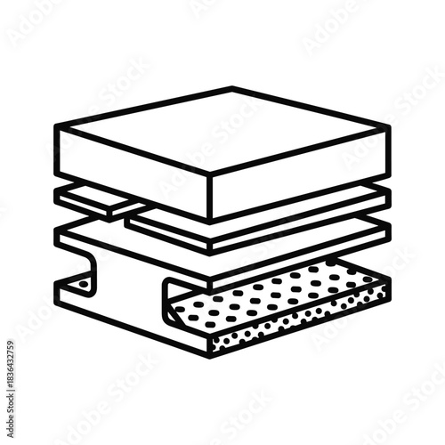 Layered Building Construction Section Icon