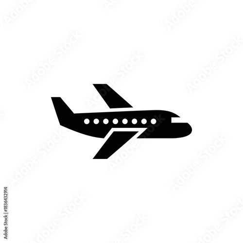 Airplane Silhouette Icon – Minimal Jet Flight Vector Design