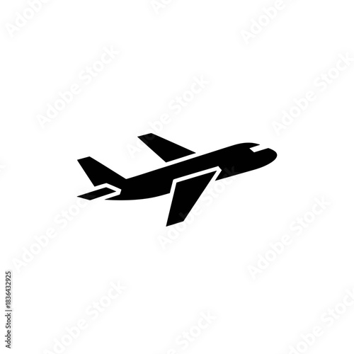 Airplane Silhouette Icon – Minimal Jet Flight Vector Design